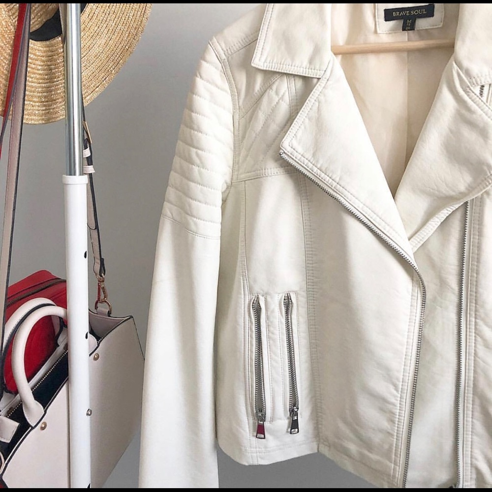 ASOS Faux White Leather Jacket
